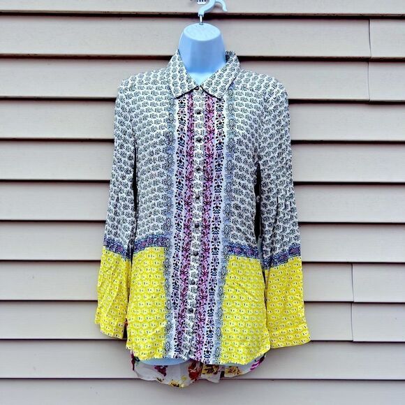 *** Aratta Silent Journey Boho Embroidered Print Top Size S (D) - Picture 2 of 15